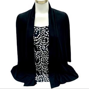 east 5th Black Blouse Faux Cardigan style Size S
